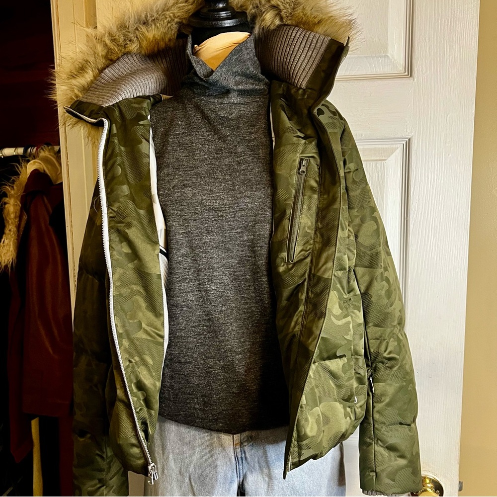 FERA Women’s Chloe Camo Down Ski Winter‎ Snow Parka Hooded Zipper Jacket Size 10 - Picture 8 of 16